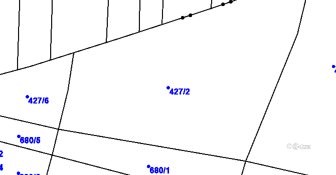 Parcela st. 427/2 v KÚ Podbradec, Katastrální mapa