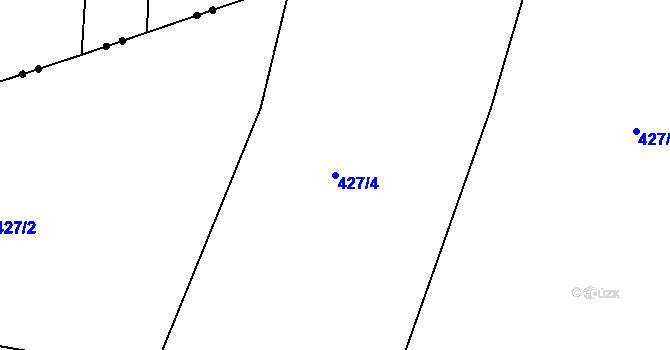 Parcela st. 427/4 v KÚ Podbradec, Katastrální mapa