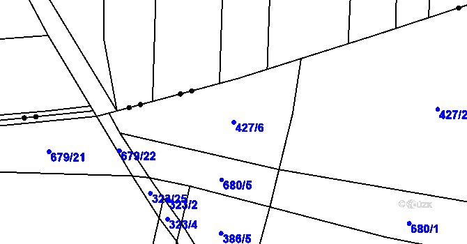 Parcela st. 427/6 v KÚ Podbradec, Katastrální mapa