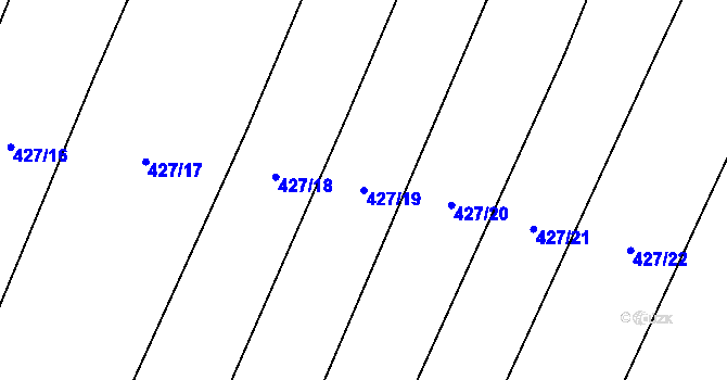 Parcela st. 427/19 v KÚ Podbradec, Katastrální mapa
