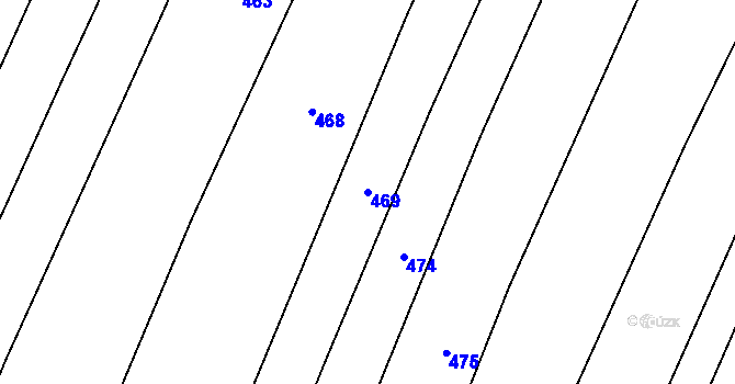 Parcela st. 469 v KÚ Podbradec, Katastrální mapa