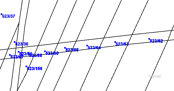Parcela st. 523/64 v KÚ Podbradec, Katastrální mapa