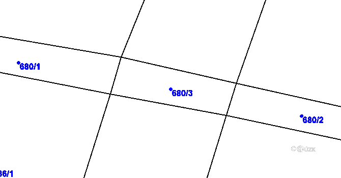 Parcela st. 680/3 v KÚ Podbradec, Katastrální mapa