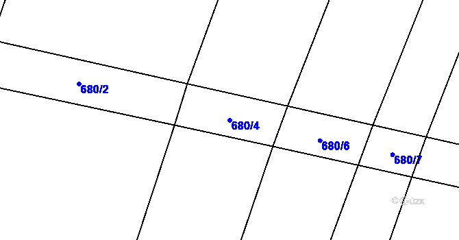 Parcela st. 680/4 v KÚ Podbradec, Katastrální mapa