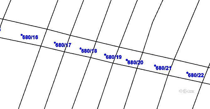 Parcela st. 680/19 v KÚ Podbradec, Katastrální mapa
