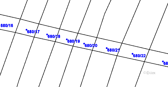 Parcela st. 680/20 v KÚ Podbradec, Katastrální mapa