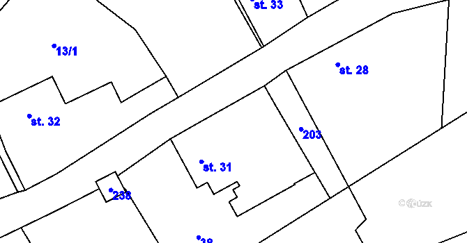 Parcela st. 31 v KÚ Podbrdy, Katastrální mapa