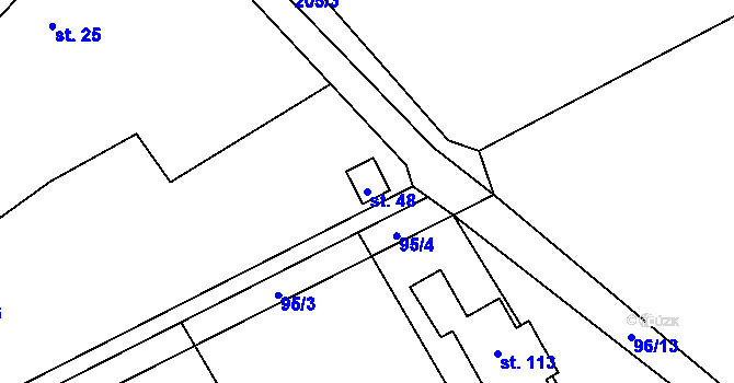 Parcela st. 48 v KÚ Podbrdy, Katastrální mapa