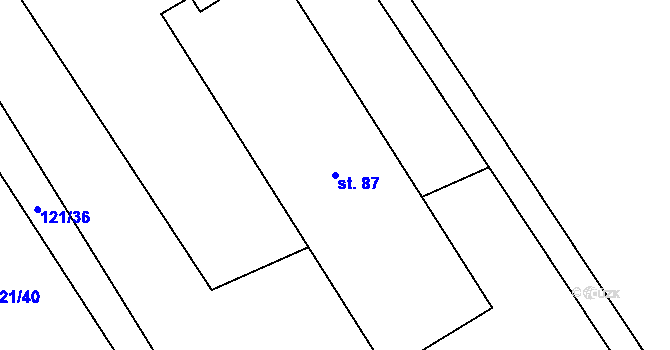 Parcela st. 87 v KÚ Podbrdy, Katastrální mapa