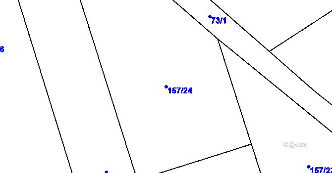 Parcela st. 157/24 v KÚ Podbrdy, Katastrální mapa