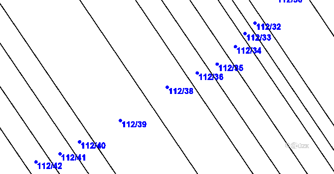 Parcela st. 112/38 v KÚ Podbrdy, Katastrální mapa