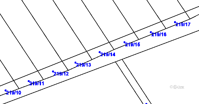 Parcela st. 219/14 v KÚ Podbrdy, Katastrální mapa