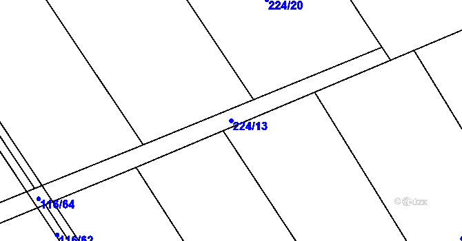 Parcela st. 224/13 v KÚ Podbrdy, Katastrální mapa