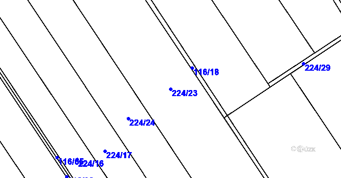 Parcela st. 224/23 v KÚ Podbrdy, Katastrální mapa