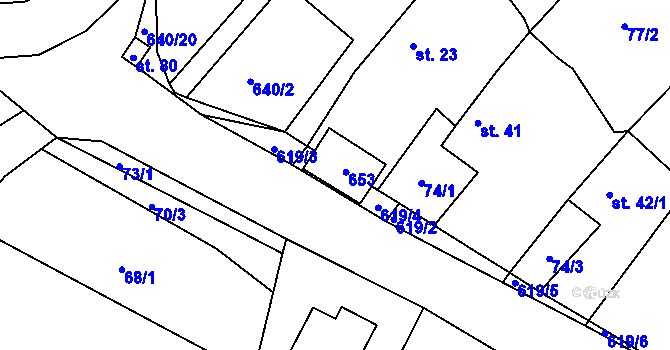 Parcela st. 50 v KÚ Hurtova Lhota, Katastrální mapa