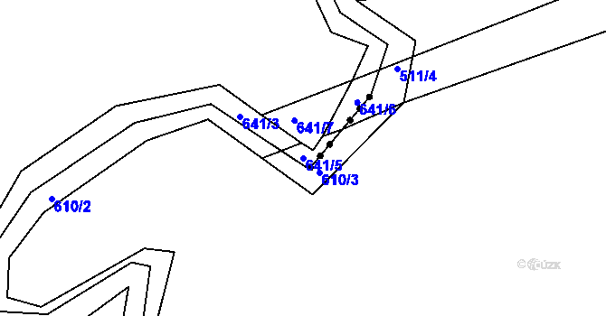 Parcela st. 641/5 v KÚ Hurtova Lhota, Katastrální mapa