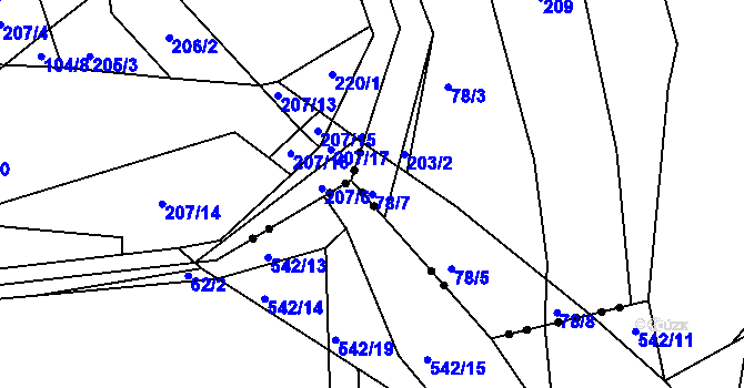 Parcela st. 78/7 v KÚ Veselice u Havlíčkova Brodu, Katastrální mapa