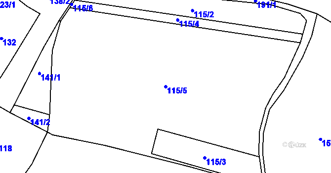 Parcela st. 115/5 v KÚ Veselice u Havlíčkova Brodu, Katastrální mapa