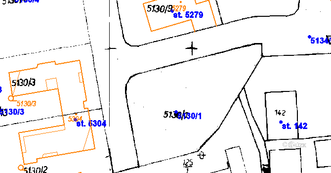 Parcela st. 147 v KÚ Poděbrady, Katastrální mapa
