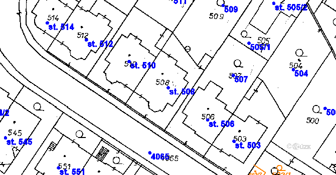 Parcela st. 508 v KÚ Poděbrady, Katastrální mapa