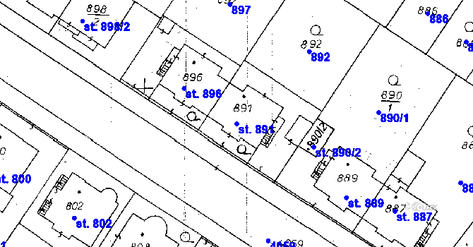 Parcela st. 891 v KÚ Poděbrady, Katastrální mapa