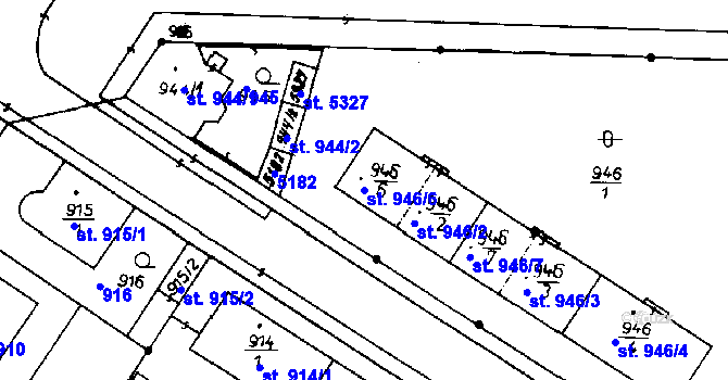 Parcela st. 946/6 v KÚ Poděbrady, Katastrální mapa