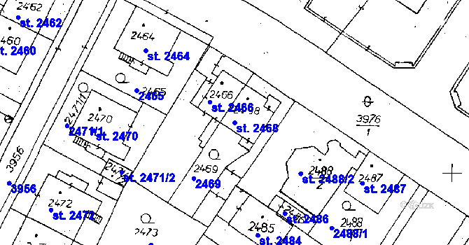 Parcela st. 2468 v KÚ Poděbrady, Katastrální mapa
