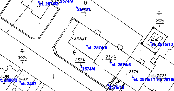 Parcela st. 2574/5 v KÚ Poděbrady, Katastrální mapa