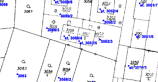 Parcela st. 3052/5 v KÚ Poděbrady, Katastrální mapa