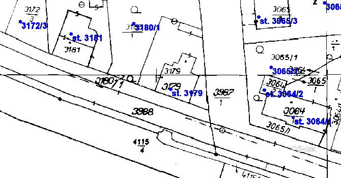 Parcela st. 3179 v KÚ Poděbrady, Katastrální mapa