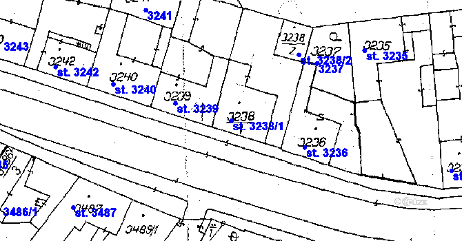 Parcela st. 3238/1 v KÚ Poděbrady, Katastrální mapa