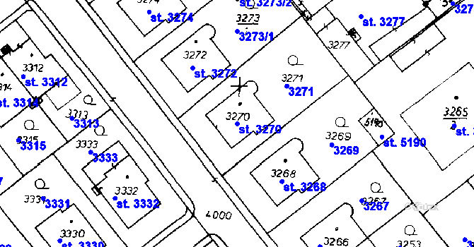 Parcela st. 3270 v KÚ Poděbrady, Katastrální mapa