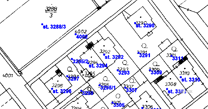 Parcela st. 3292 v KÚ Poděbrady, Katastrální mapa