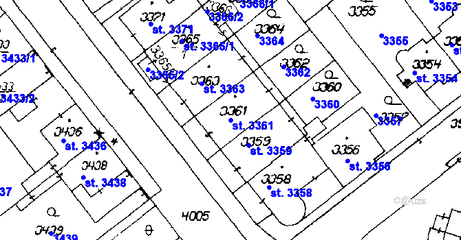 Parcela st. 3361 v KÚ Poděbrady, Katastrální mapa