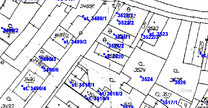 Parcela st. 3520 v KÚ Poděbrady, Katastrální mapa