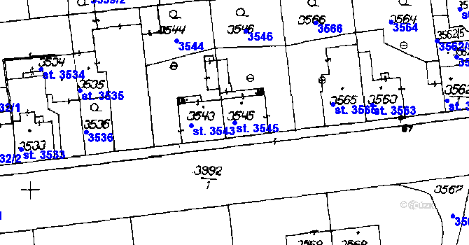 Parcela st. 3545 v KÚ Poděbrady, Katastrální mapa