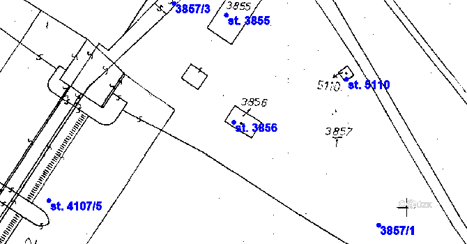Parcela st. 3856 v KÚ Poděbrady, Katastrální mapa