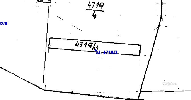 Parcela st. 4719/3 v KÚ Poděbrady, Katastrální mapa