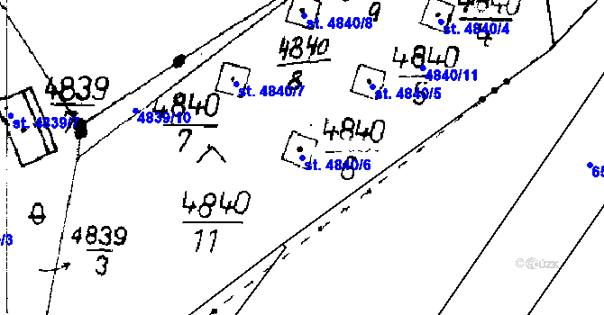 Parcela st. 4840/6 v KÚ Poděbrady, Katastrální mapa