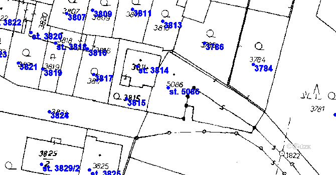 Parcela st. 5086 v KÚ Poděbrady, Katastrální mapa