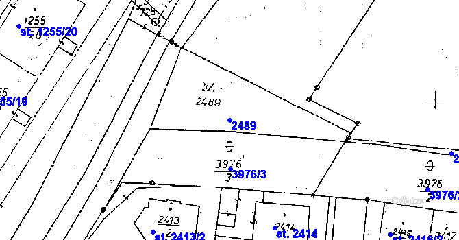 Parcela st. 2489 v KÚ Poděbrady, Katastrální mapa