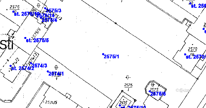 Parcela st. 2575/1 v KÚ Poděbrady, Katastrální mapa