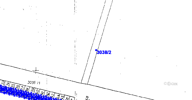 Parcela st. 3038/2 v KÚ Poděbrady, Katastrální mapa