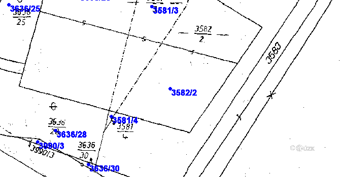 Parcela st. 3582/2 v KÚ Poděbrady, Katastrální mapa