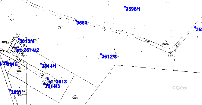 Parcela st. 3612 v KÚ Poděbrady, Katastrální mapa