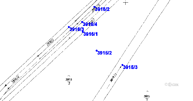 Parcela st. 3915/2 v KÚ Poděbrady, Katastrální mapa