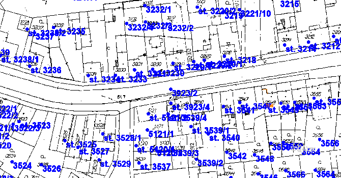 Parcela st. 3923/2 v KÚ Poděbrady, Katastrální mapa
