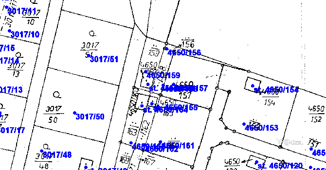 Parcela st. 4650/158 v KÚ Poděbrady, Katastrální mapa