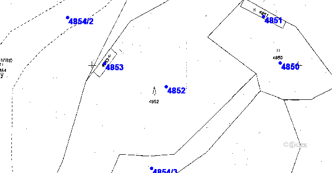 Parcela st. 4852 v KÚ Poděbrady, Katastrální mapa