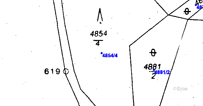 Parcela st. 4854/4 v KÚ Poděbrady, Katastrální mapa